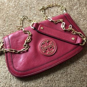 Tory Burch Cross Body Handbag in Red Leather
